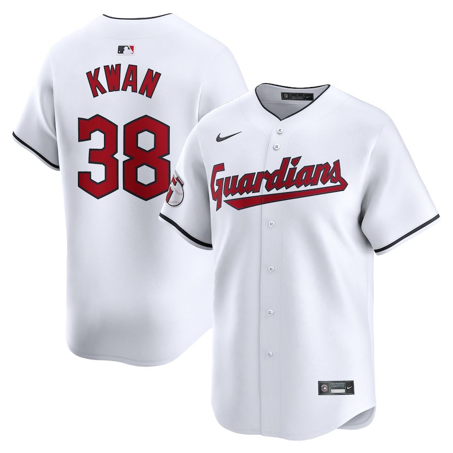 Men Cleveland Guardians 38 Steven Kwan Nike White Home Limited Player MLB Jersey